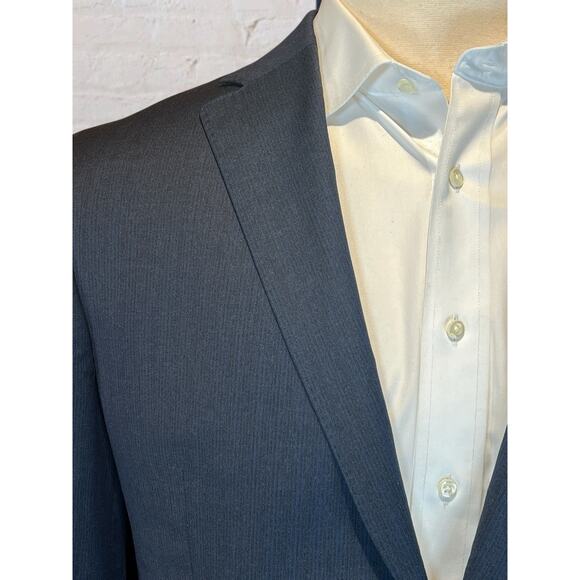 Peter Millar 42S Dark Blue - Sapphire Blue Stripe Blazer Sport Coat Short Arms - Picture 5 of 16